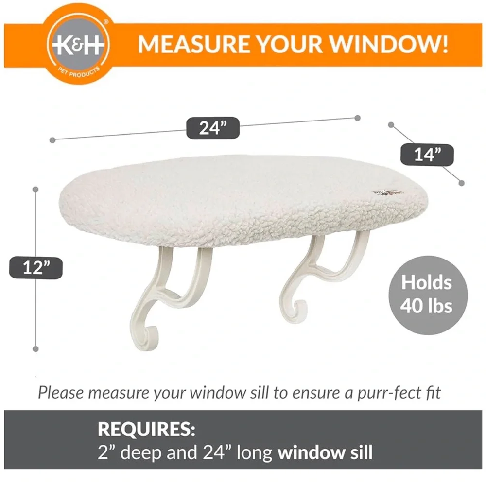 NWT Cat Window Perch Kitty Sill with Washable Cushion Bed Cover - Picture 3 of 8